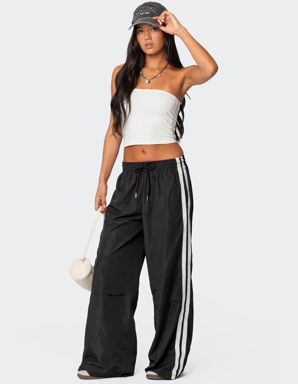 EDIKTED Fauna Nylon Track Pants - BLACK | Tillys