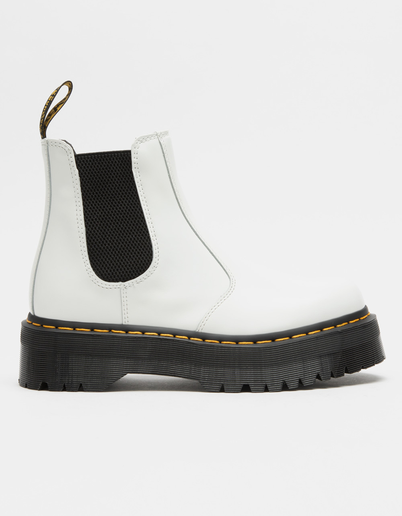 DR. MARTENS 2976 Quad Platform Womens White Chelsea Boots image number 1