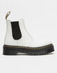 DR. MARTENS 2976 Quad Platform Womens White Chelsea Boots image number 2