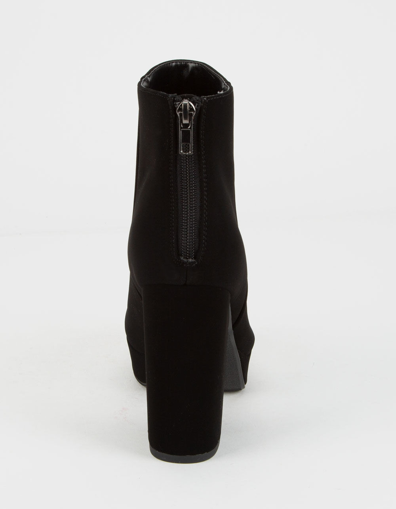 DELICIOUS Faux Suede Ankle High Heel Womens Boot image number 3