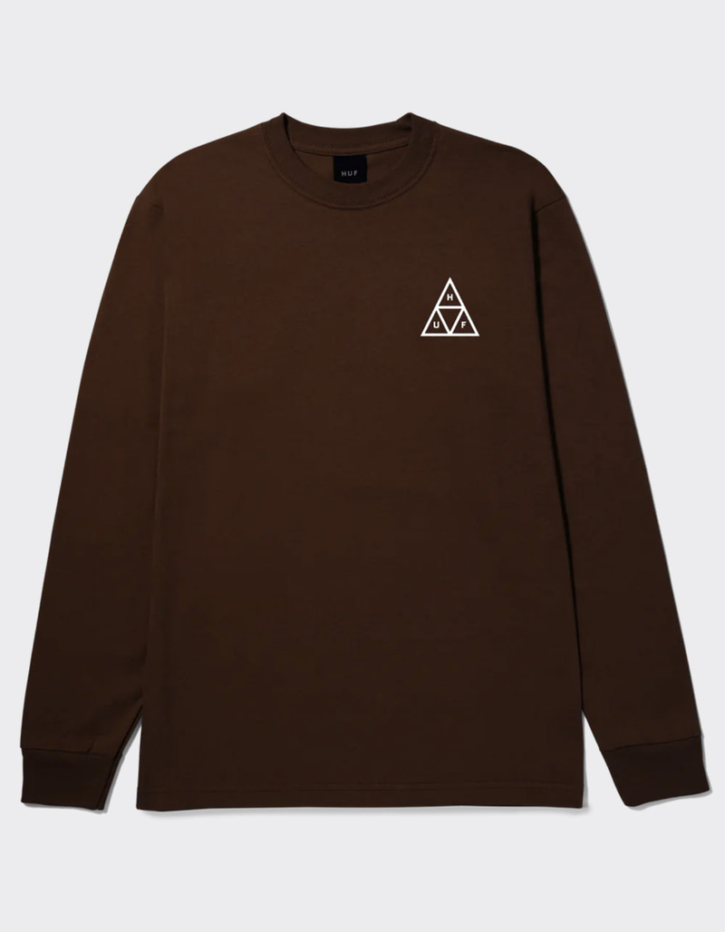 HUF Set Triple Triangle Mens Long Sleeve Tee BROWN Tillys