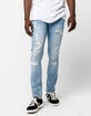 RSQ Seattle Light Blast Mens Skinny Taper Ripped Jeans image number 1