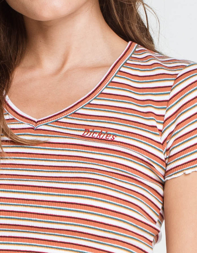 DICKIES Stripe V Neck Womens Baby Tee image number 2