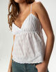 MADDEN GIRL Womens Eyelet Babydoll Top image number 5
