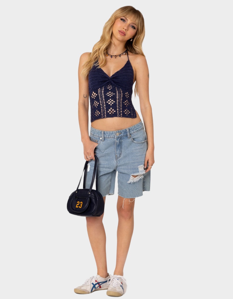 EDIKTED Jada Open Back Crochet Top image number 1