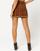 SKY AND SPARROW Exposed Button Stripe Corduroy Mini Skirt image number 4