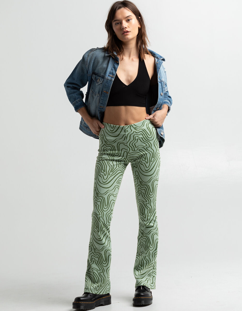 RSQ Womens Wave Print Flare Pant image number 1