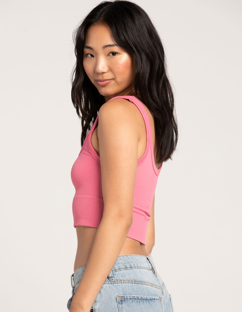 FULL TILT Seamless Chevron Womens Crop Tank Top image number 1