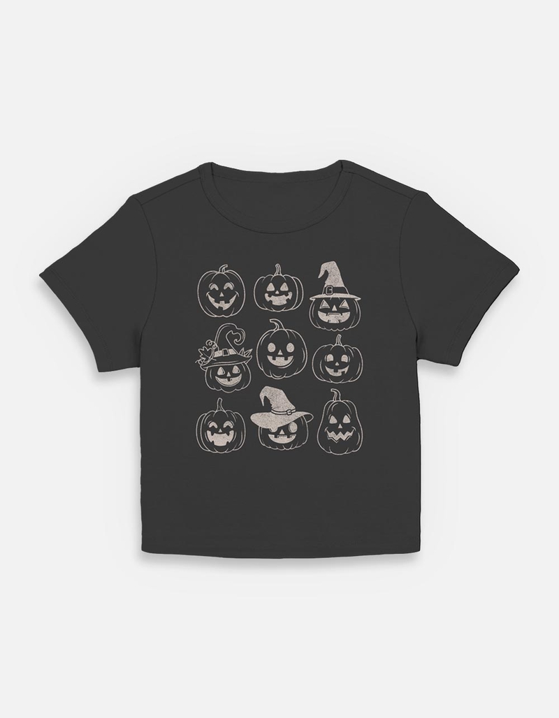 PUMPKINS Jack-O'-Lanterns Grid Womens Baby Tee image number 0