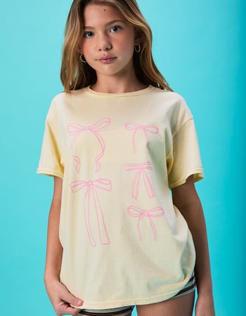 FULL TILT Multi Bow Girls Boyfriend Tee Primary Image
