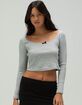 RSQ Womens Pointelle Bow Long Sleeve Top image number 1