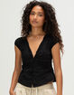 BDG Urban Outfitters Womens Button Up Ruffle Top image number 1