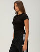 BOZZOLO Womens Rib Long Baby Tee image number 3