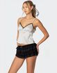EDIKTED Polka Dot Satin Lace Trim Top image number 4