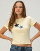 RSQ Womens Star Patch Baby Tee image number 1
