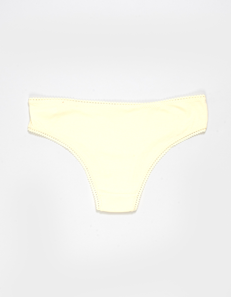 FULL TILT Bow Lace Trim Rib Cheeky Panties image number 1