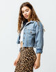 SKY AND SPARROW Frayed Crop Womens Denim Jacket image number 2