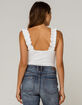 IVY & MAIN Ruffle Strap Womens White Bodysuit image number 3