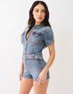 TRUE RELIGION Womens Belted Denim Zip Romper image number 3