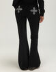 TRUE RELIGION Cross Crystal Womens Mid Rise Flare Sweatpants image number 2