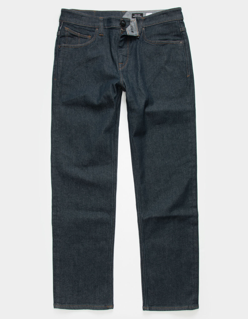 VOLCOM Solver Mens Indigo Rinse Modern Straight Jeans image number 0