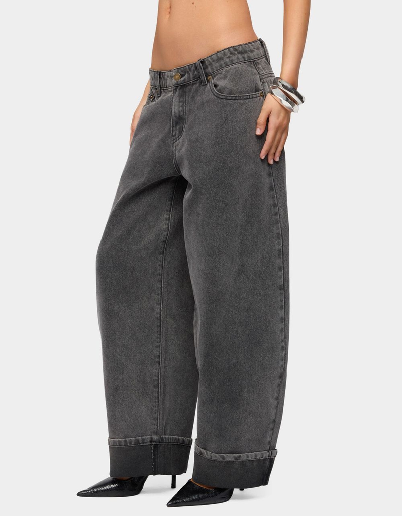 EDIKTED Petite Kella Low Rise Baggy Jeans image number 1