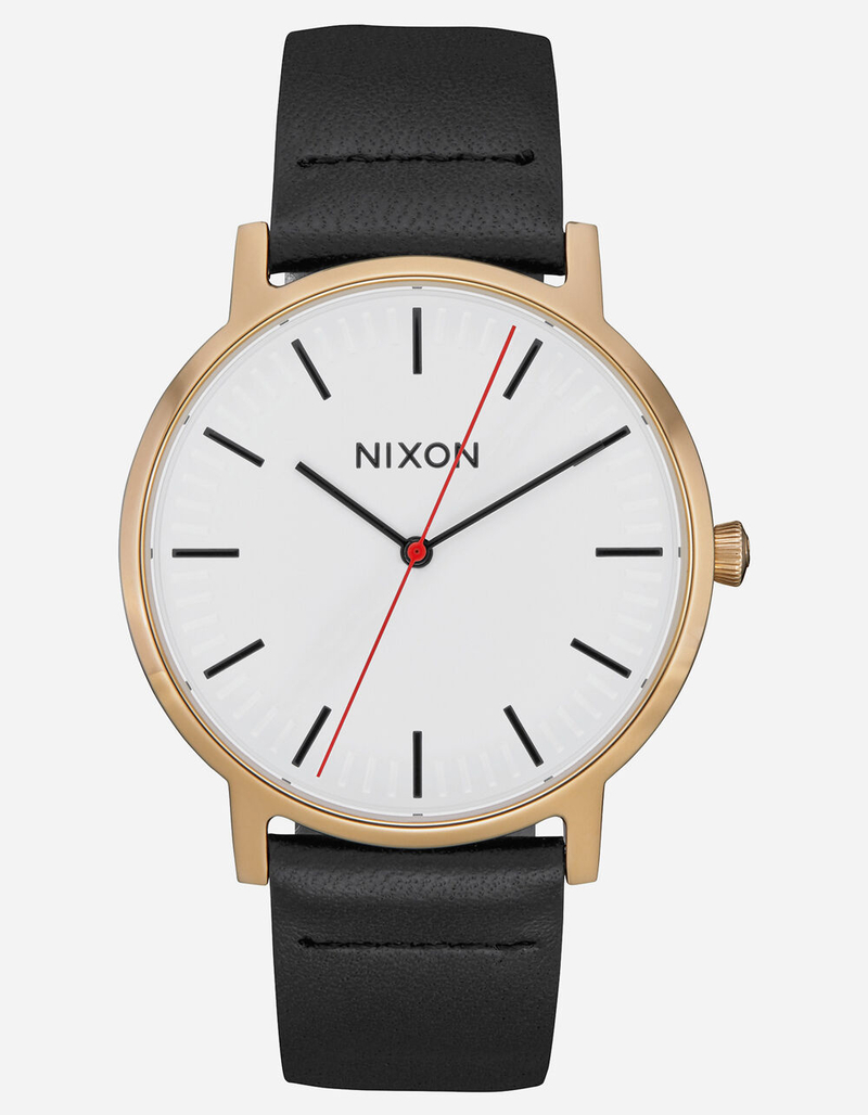 NIXON Porter Leather Gold & Bar Watch image number 0
