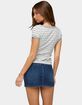 EDIKTED Antonela Striped V-Neck Tee image number 3