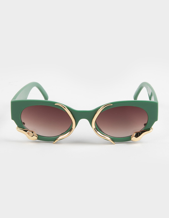 RSQ Gold Snake Oval Sunglasses Alternative Image