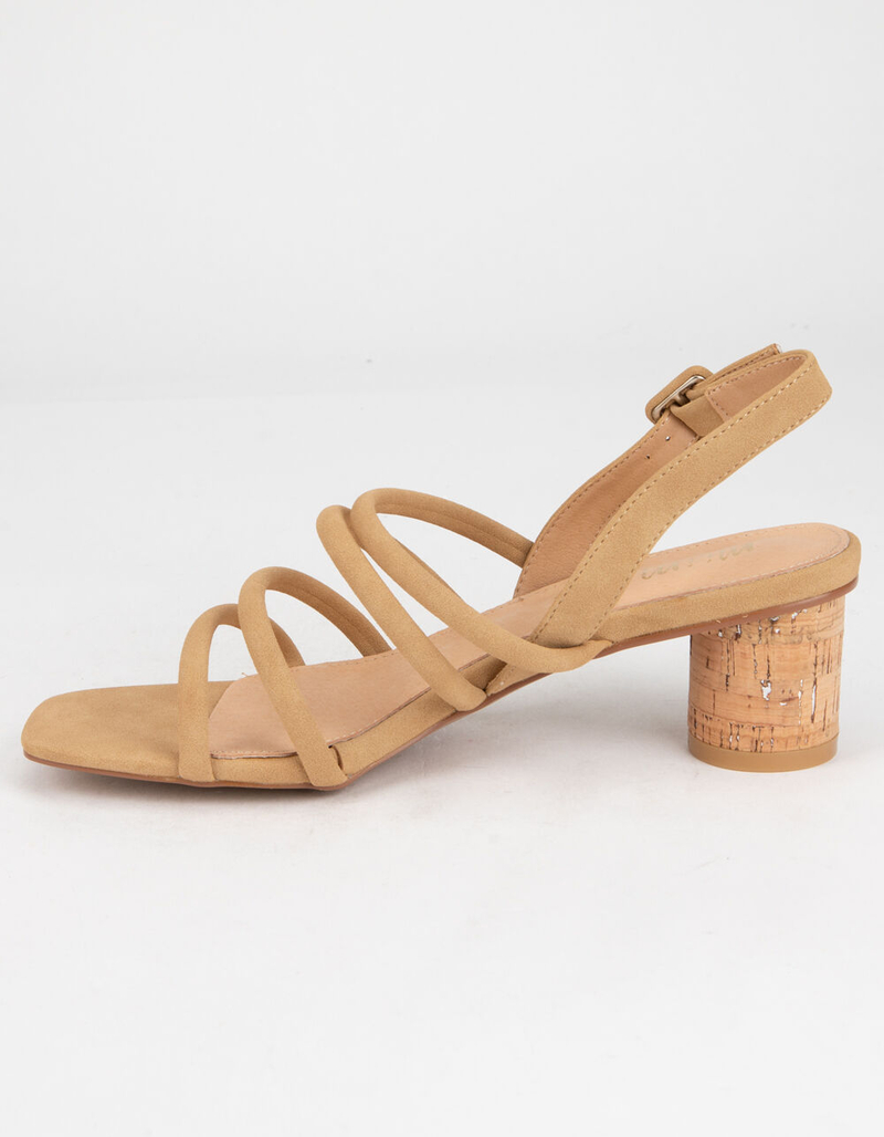 strappy block heels nude