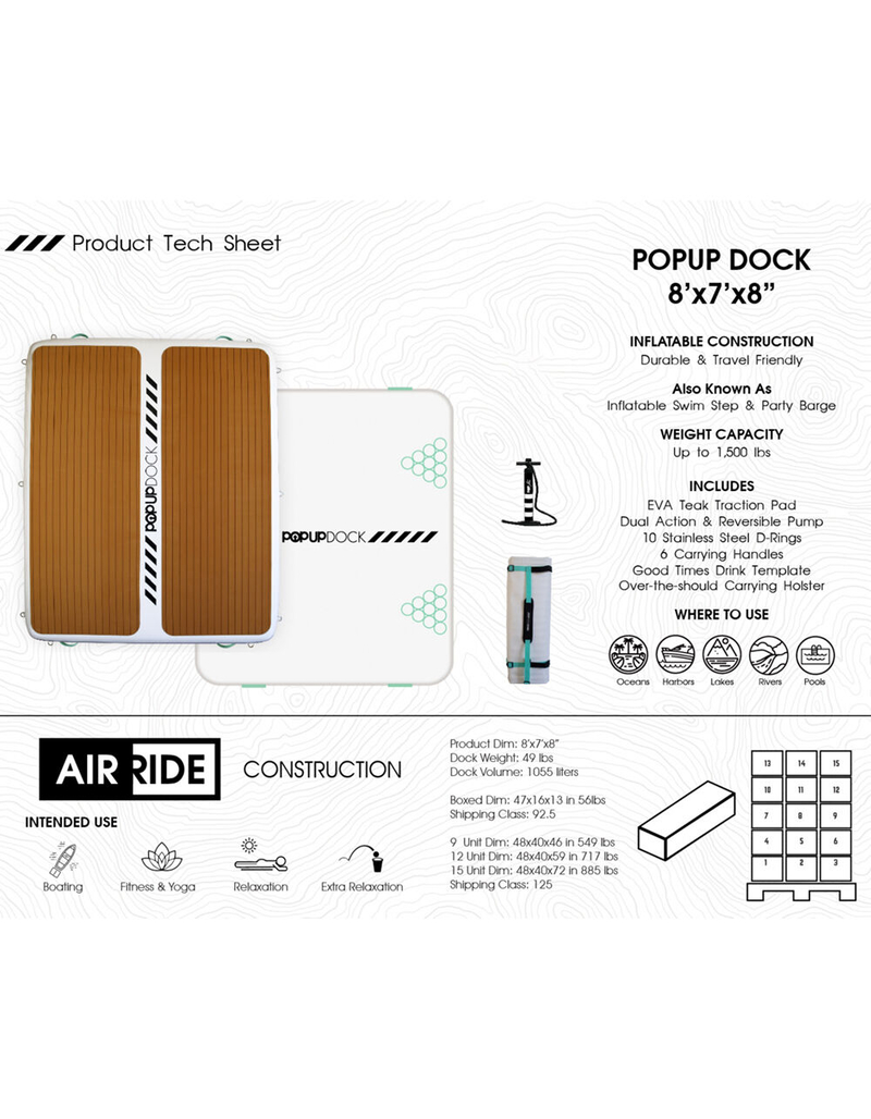 POP BOARD CO. PopUp Inflatable Dock image number 2