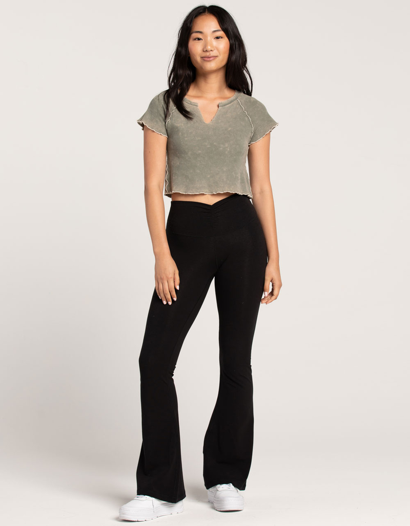 FULL TILT Notch Washed Womens Thermal Top image number 4