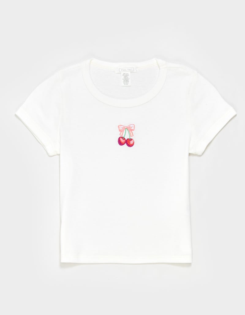 FULL TILT Embroidered Cherry Girls Baby Tee image number 0