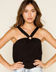 WEST OF MELROSE Give Me A Ring Womens Black Halter Top image number 1
