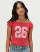 FULL TILT Lace 26 Girls Off The Shoulder Tee image number 1