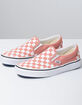 VANS Checkerboard Classic Slip-On Womens Rose Dawn & White Shoes image number 1
