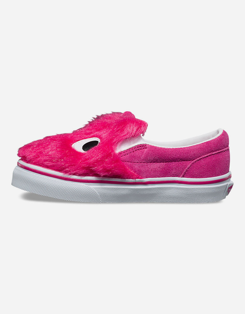 VANS Slip On Friend Party Fur Magenta & True White Girls Shoes image number 3