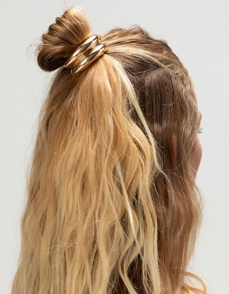 FULL TILT 3 Pack Metal Covered Elastic Hair Ties image number 1