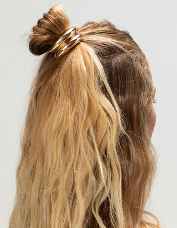 FULL TILT 3 Pack Metal Covered Elastic Hair Ties Alternative Image