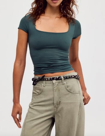 FREE PEOPLE Clean Lines Sunfade Womens Baby Tee Alternative Image