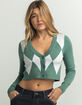 RSQ Argyle Cropped Cardigan image number 1