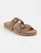 SODA Double Buckle Taupe Womens Slide Sandals image number 1