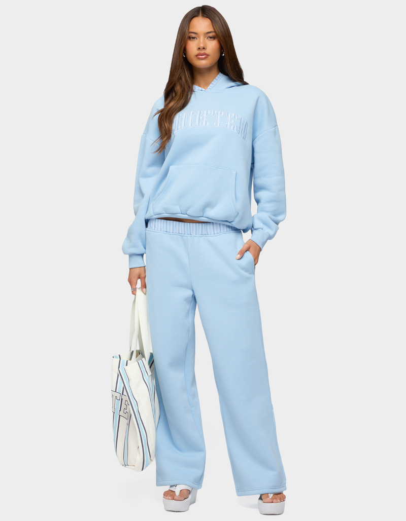 EDIKTED Core Stripey Wide Leg Sweatpants image number 4