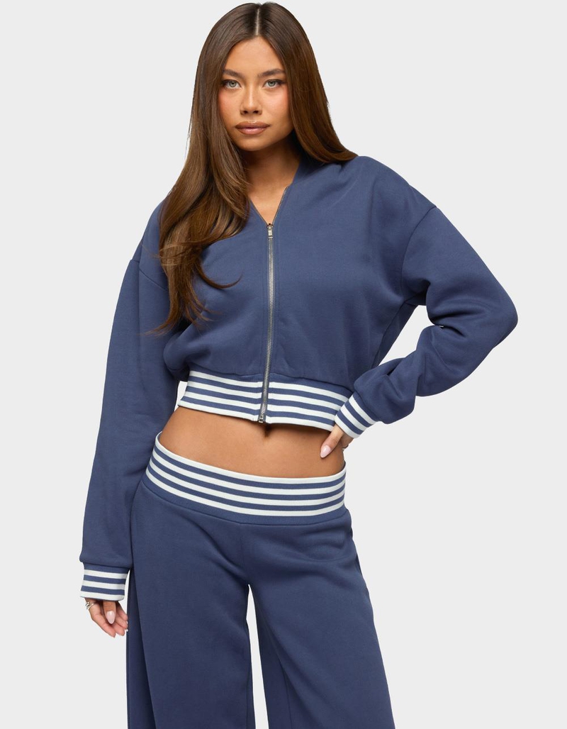 EDIKTED Eloura Stripey Zip Up Hoodie image number 0