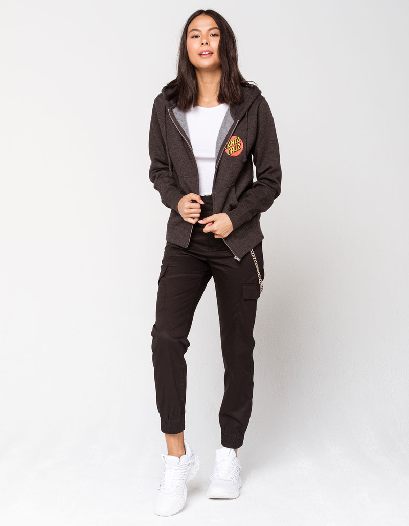 SANTA CRUZ Classic Dot Charcoal Womens Zip Hoodie image number 3