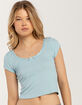 HEART & HIPS Bow Detailing Scoop Neck Womens Tee image number 1