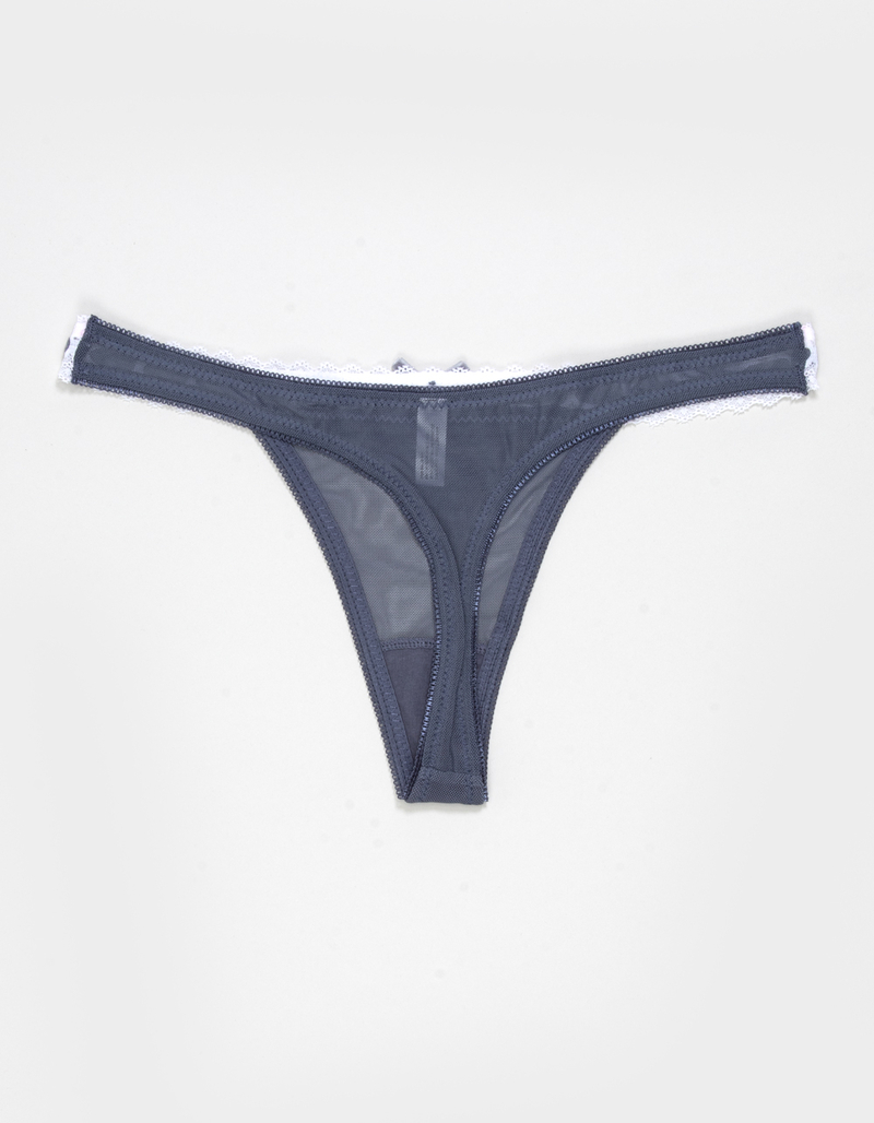 FULL TILT Ribbon Lace Trim Thong image number 1