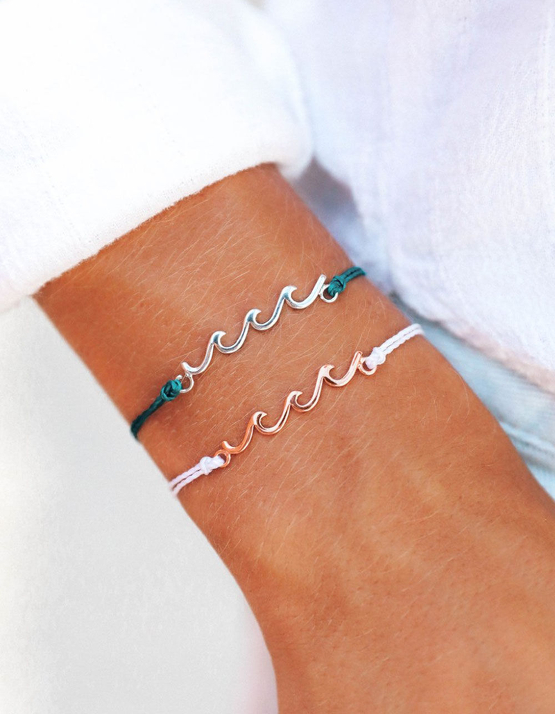 PURA VIDA Delicate Wave Mediterranean Green Bracelet image number 1