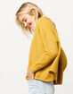 POOF Drop Shoulder Crop Mustard Womens Sweater image number 2