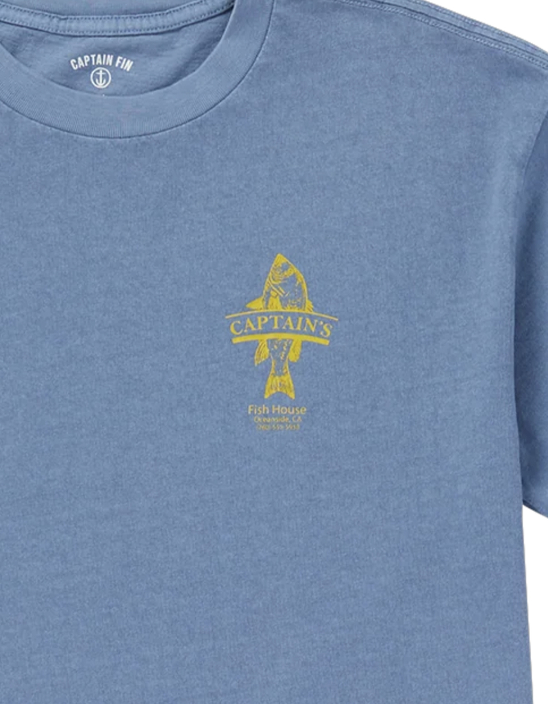 CAPTAIN FIN Cap Fish House Mens Tee BLUE Tillys